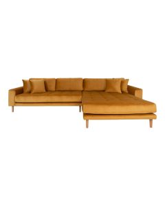 Kampinė sofa „Lido“ – garstyčių geltona, dešinė