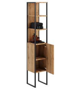 Aukšta vonios kambario spintelė „AURA“, auksinio ąžuolo „Craft“ dekoras