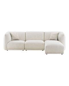 Kampinė sofa „Noor“ – kreminė, dešinė