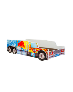 Vaikiška lova „Monster Truck“ su čiužiniu, 140 × 70 cm, įvairiaspalvė