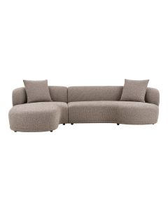Kampinė sofa „Kingston“ – ruda, kairė