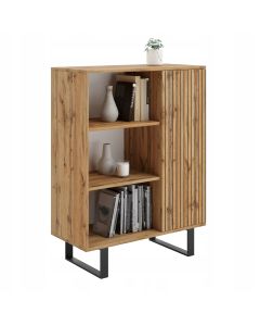 Komoda-spintelė „FONDI“, lamelių dekoras, auksinio ąžuolo „Craft“ dekoras