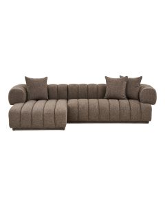 Kampinė sofa „Aurora“ – ruda, kairė
