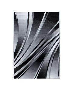 Juodos spalvos kilimas „Porela“, 160 × 230 cm