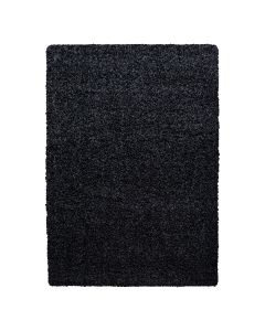 Antracito spalvos ilgo plauko kilimas „Liora“, 100 × 200 cm