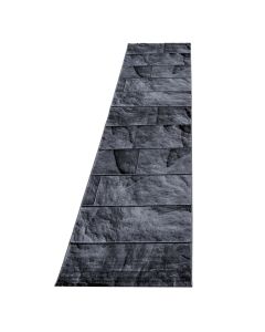Juodos spalvos kiliminis takas „Poriva“, 80 × 300 cm