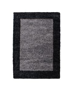 Antracito spalvos ilgo plauko kilimas „Luvia“, 100 × 200 cm