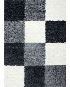 Juodos spalvos ilgo plauko kilimas „Livana“, 120 × 170 cm