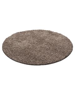 Mokos spalvos apvalus kilimas „Liora“, Ø 120 cm