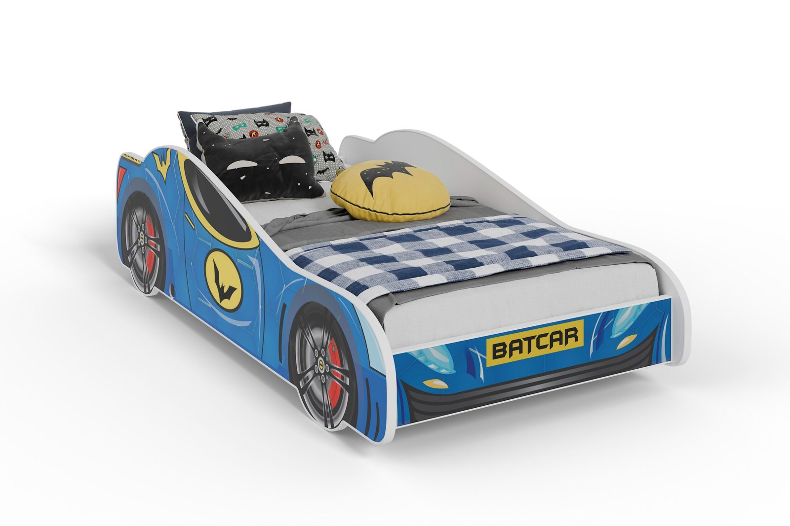Vaikiška lova automobilis 140 × 70 cm su čiužiniu