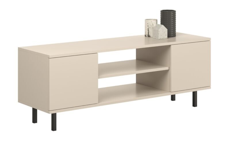 TV spintelė FOCUS 135 cm, kašmyro spalvos, juodomis kojelėmis