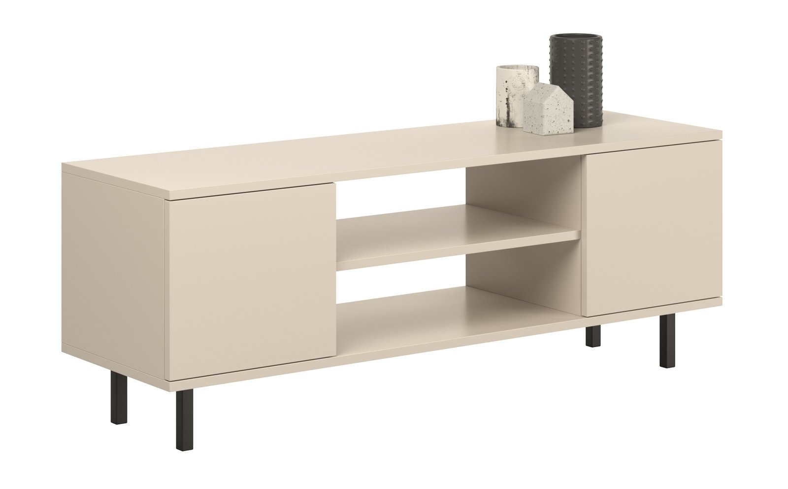 TV spintelė FOCUS 135 cm, kašmyro spalvos, juodomis kojelėmis