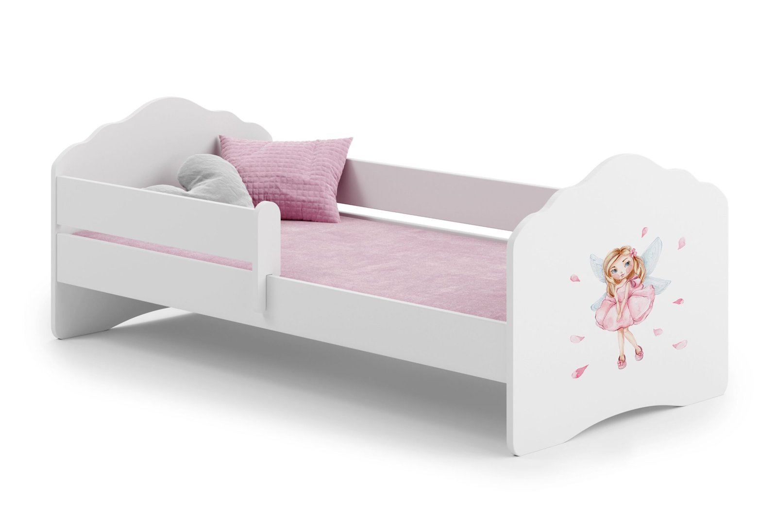 Vaikiška lova su sparnuotos mergaitės dizainu 160 × 80 cm su čiužiniu