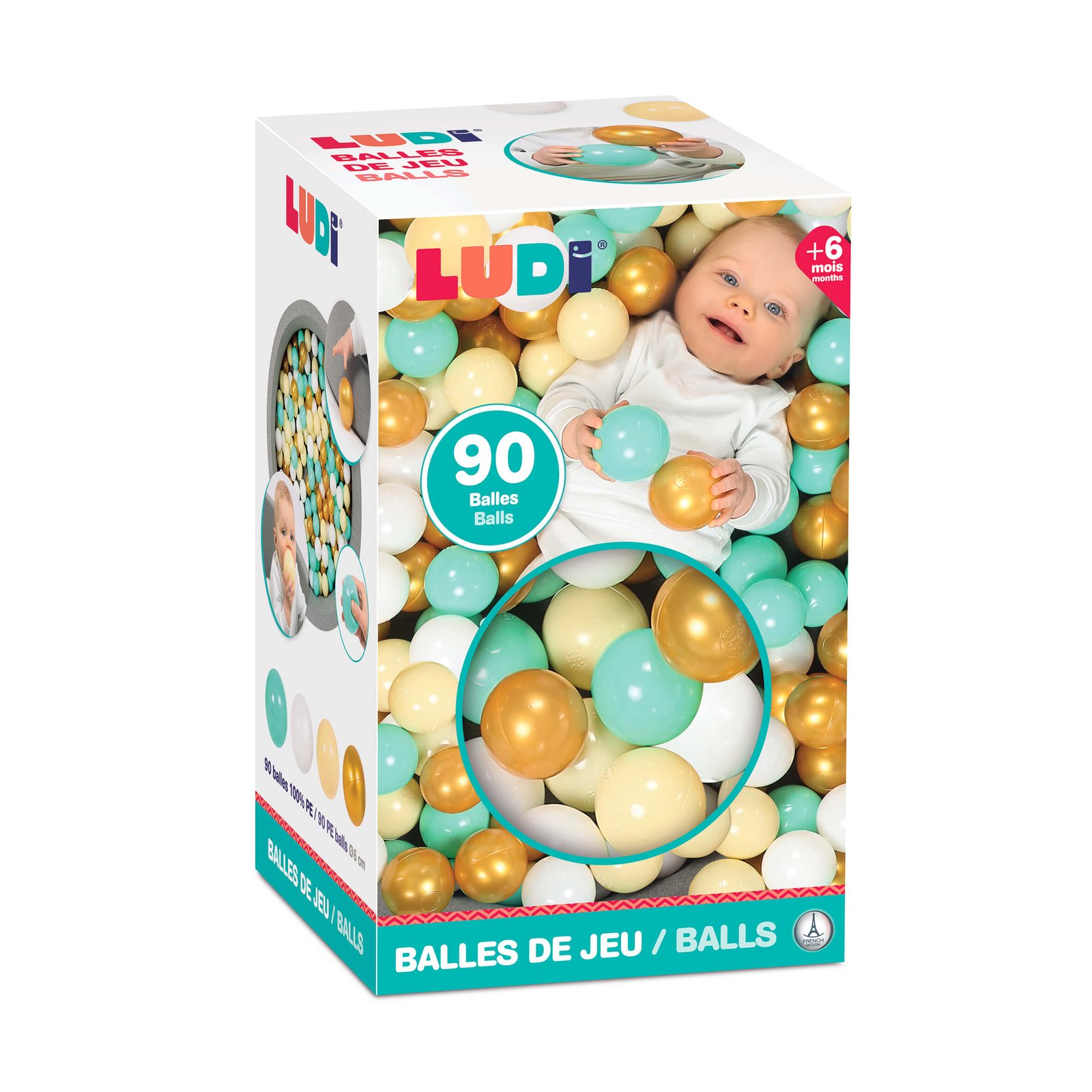 LUDI spalvoti kamuoliukai, 90 vnt.