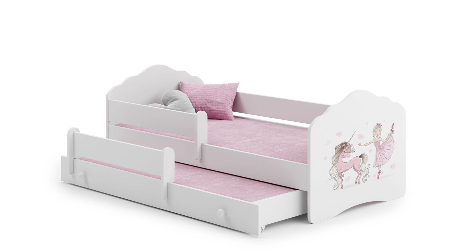 Vaikiška lova Vienaragis 160 × 80 cm su čiužiniu