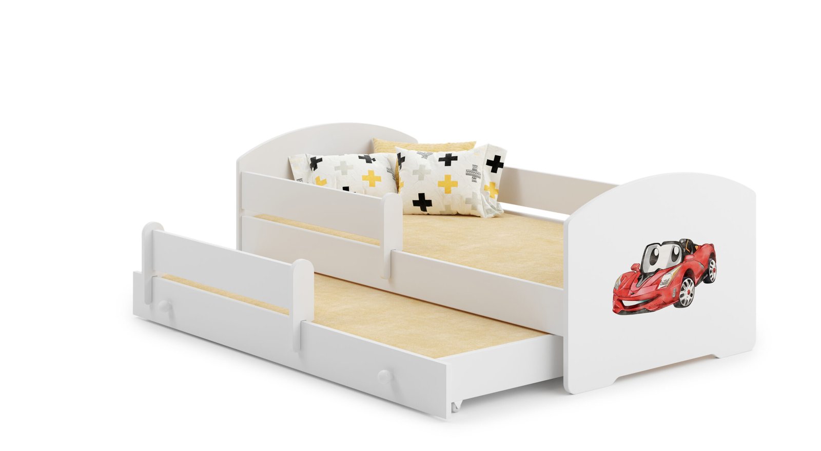 Vaikiška lova automobilis 160 × 80 cm su čiužiniu
