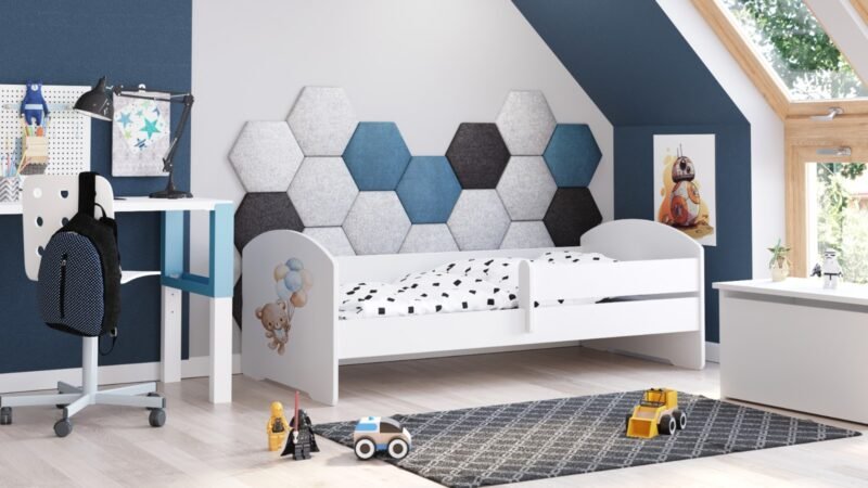 Vaikiška lova LUK Mielas meškiukas 160 × 80 cm su apsauginiu borteliu