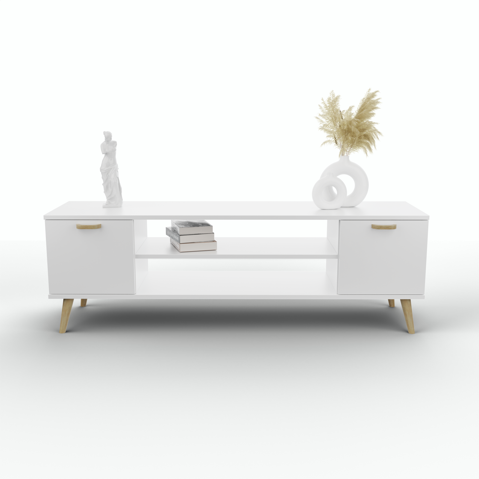 Balta TV spintelė FOCUS 135 cm