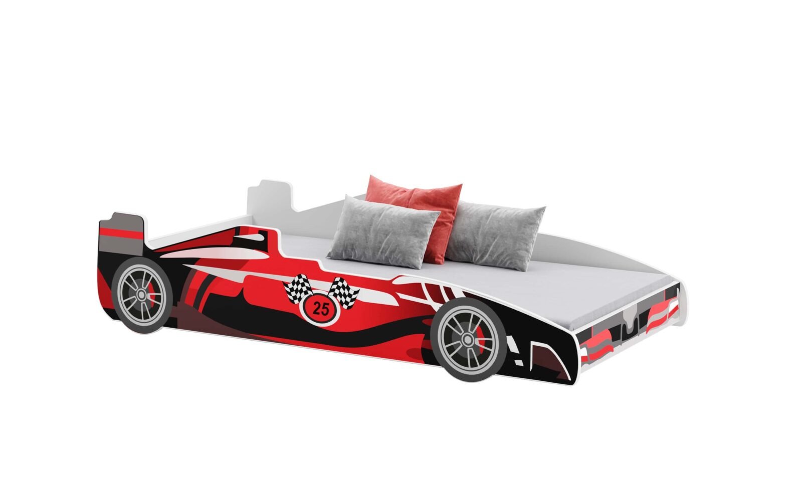 Vaikiška lova automobilis 160 × 80 cm su čiužiniu