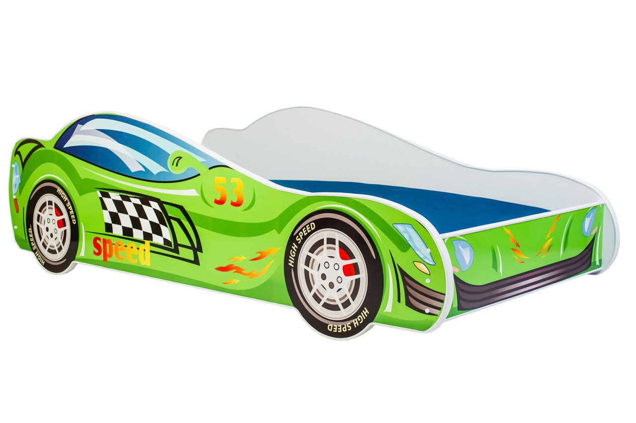 Vaikiška lova automobilis 160 × 80 cm su čiužiniu