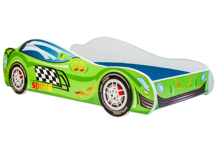 Vaikiška lova automobilis 140 × 70 cm su čiužiniu