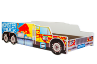Vaikiška lova automobilis Monster Truck 140 × 70 cm su čiužiniu