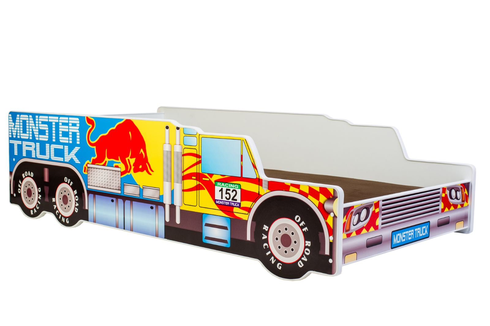 Vaikiška lova automobilis Monster Truck 160 × 80 cm su čiužiniu