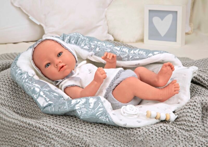 Reborn lėlytė su blizgiu pleduku, berniukas, 38 cm