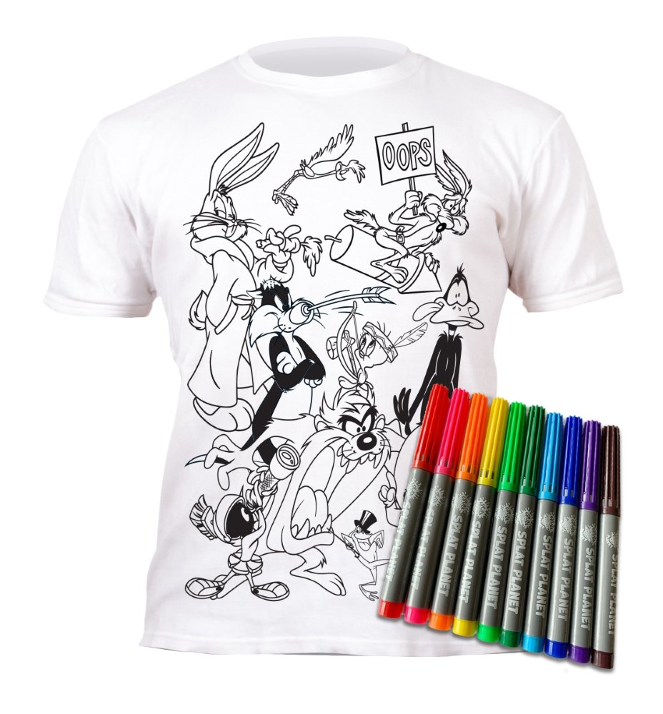Splat Planet marškinėliai su flomasteriais Looney Tunes